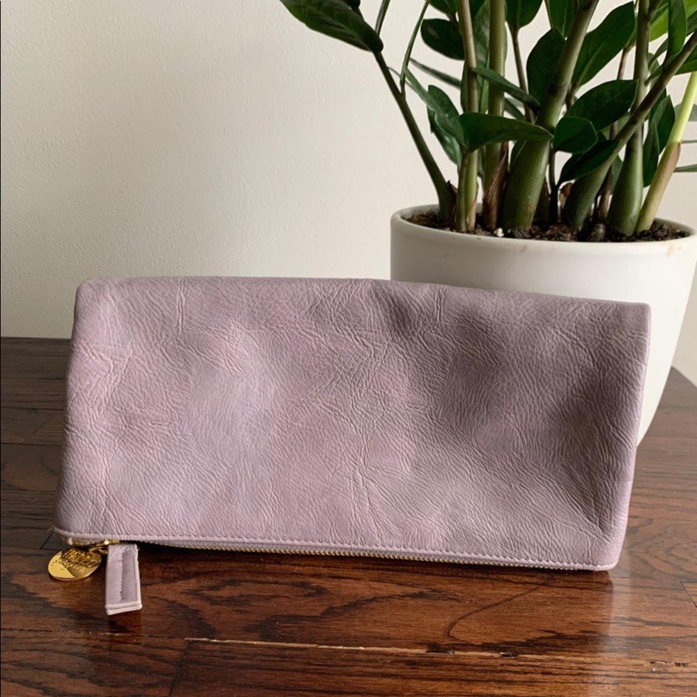 Faux leather clutch